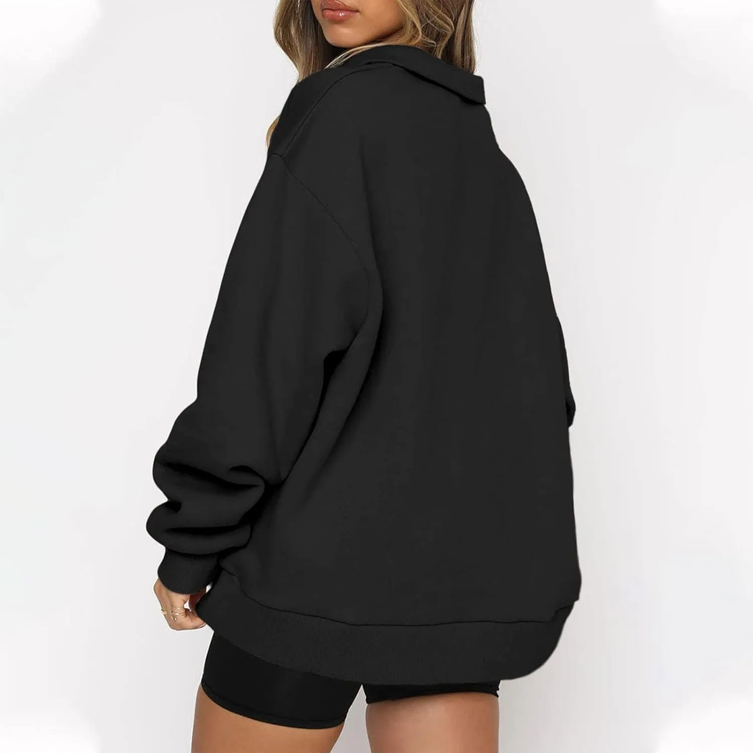 GOFULY 1/4 Zip Sweatshirt Women Lightweight Fall Solid Oversized Sweatshirts Y2K Long Sleeve Pullover Winter Cute Pullover