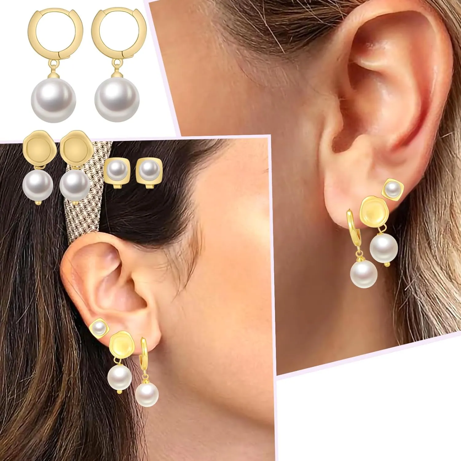 Gold Chunky Hoop Earrings Lightweight Hoop Earrings for Women Multipack Hypoallergenic, Thick Open Twisted Huggie Hoops Earring Set Gold Jewelry Gifts