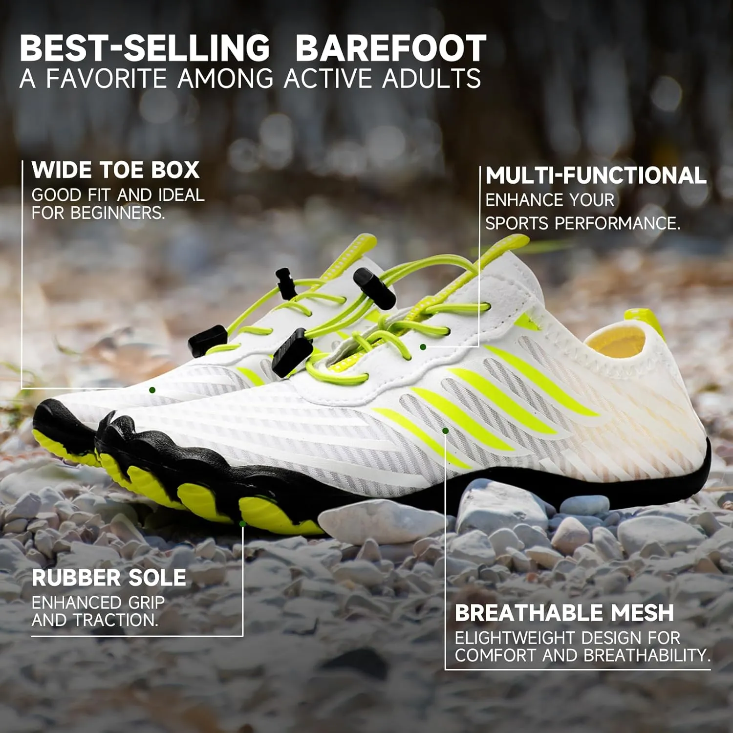 Grounded Footwear for Women Barefoot Shoes,Grounded Footwear for Mens,Hike Barefoot Shoes Womens Footwear,2025 New Comfortable Non-Slip Barefoot Vitality Shoes,Men's Women's Water Shoes Wide Toe Box
