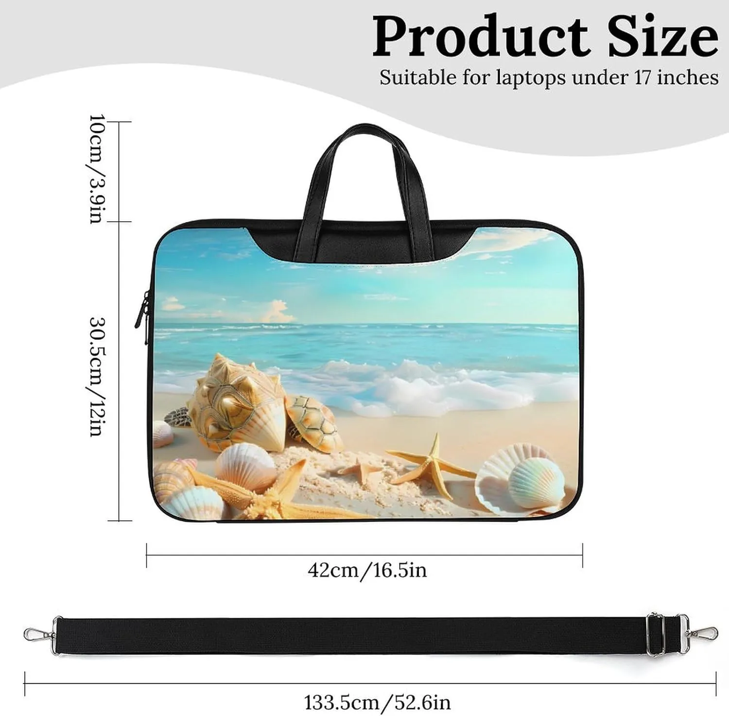 Hawaiian Starfish on Beach Laptop Tote Bag Waterproof Computer Carrying Case Business Office Briefcase