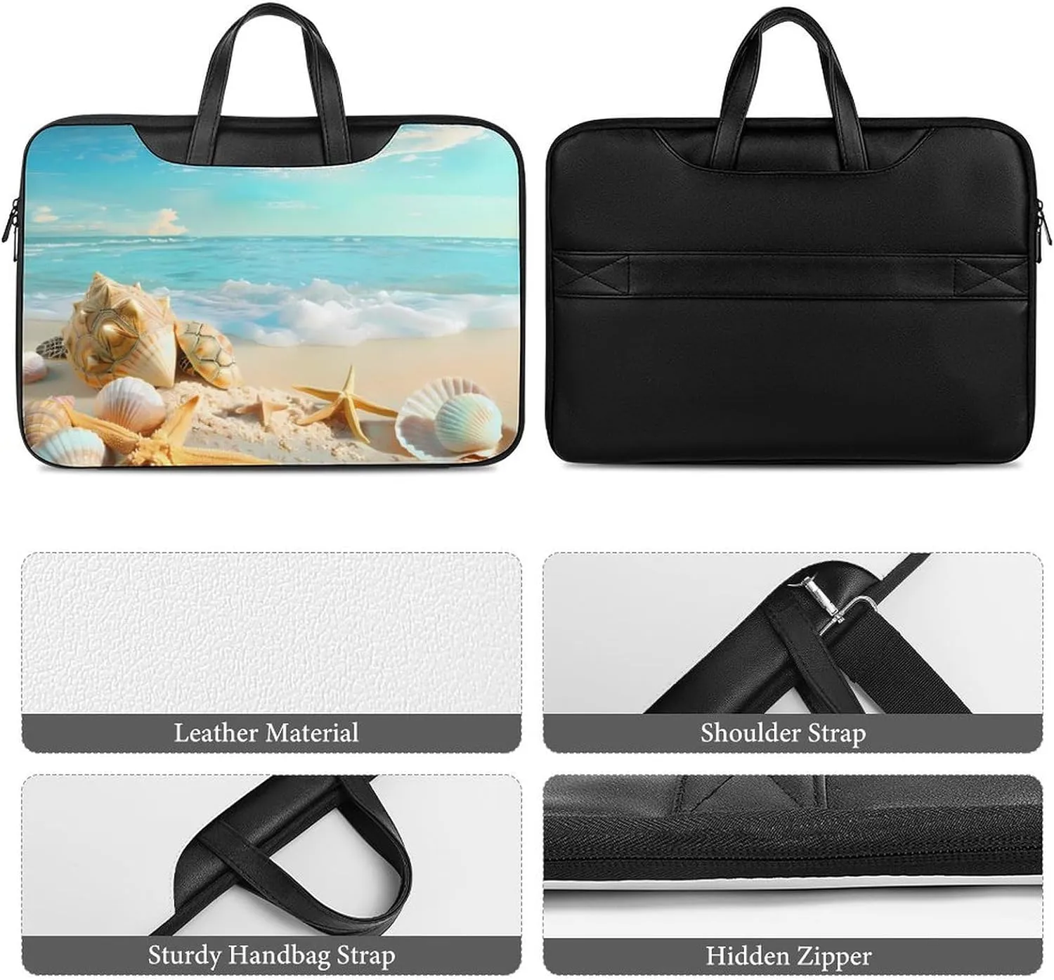 Hawaiian Starfish on Beach Laptop Tote Bag Waterproof Computer Carrying Case Business Office Briefcase