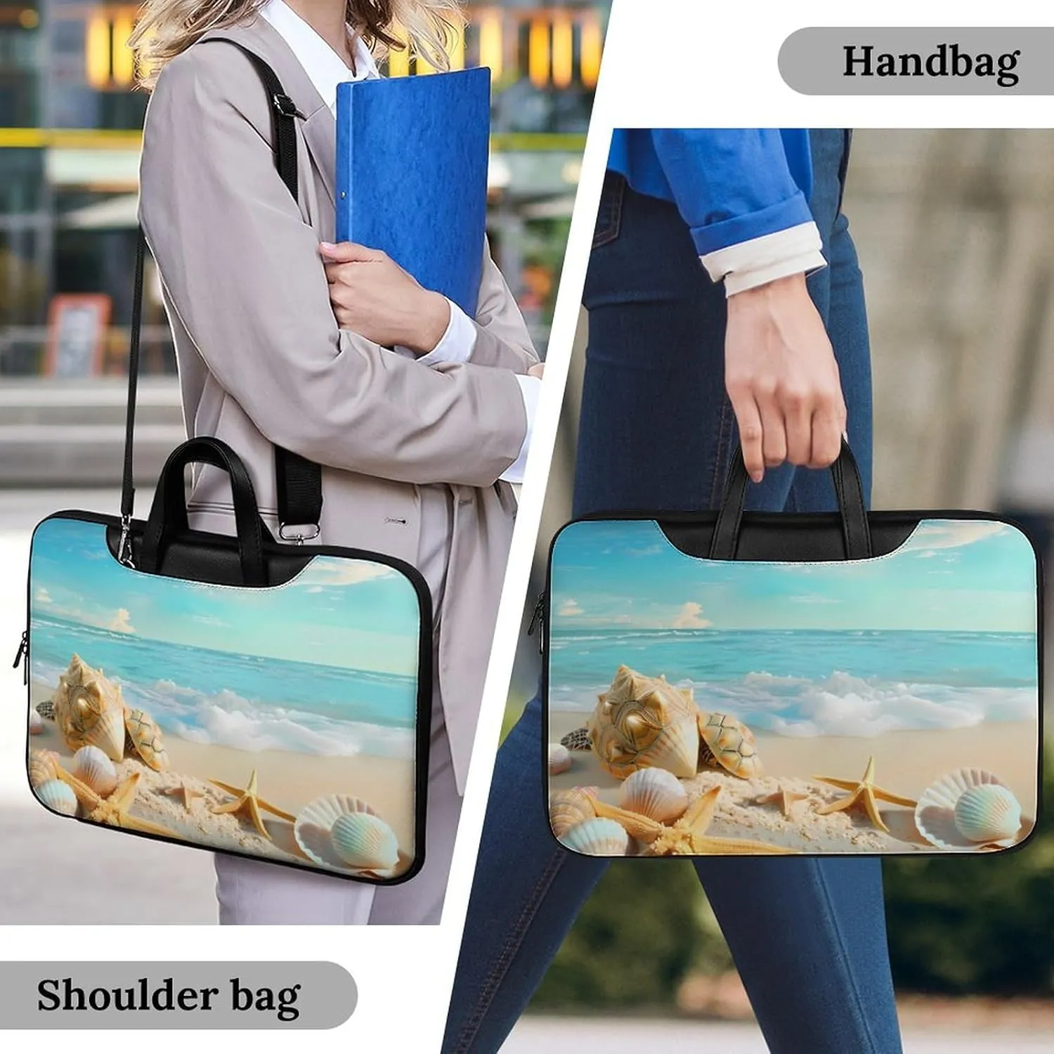 Hawaiian Starfish on Beach Laptop Tote Bag Waterproof Computer Carrying Case Business Office Briefcase
