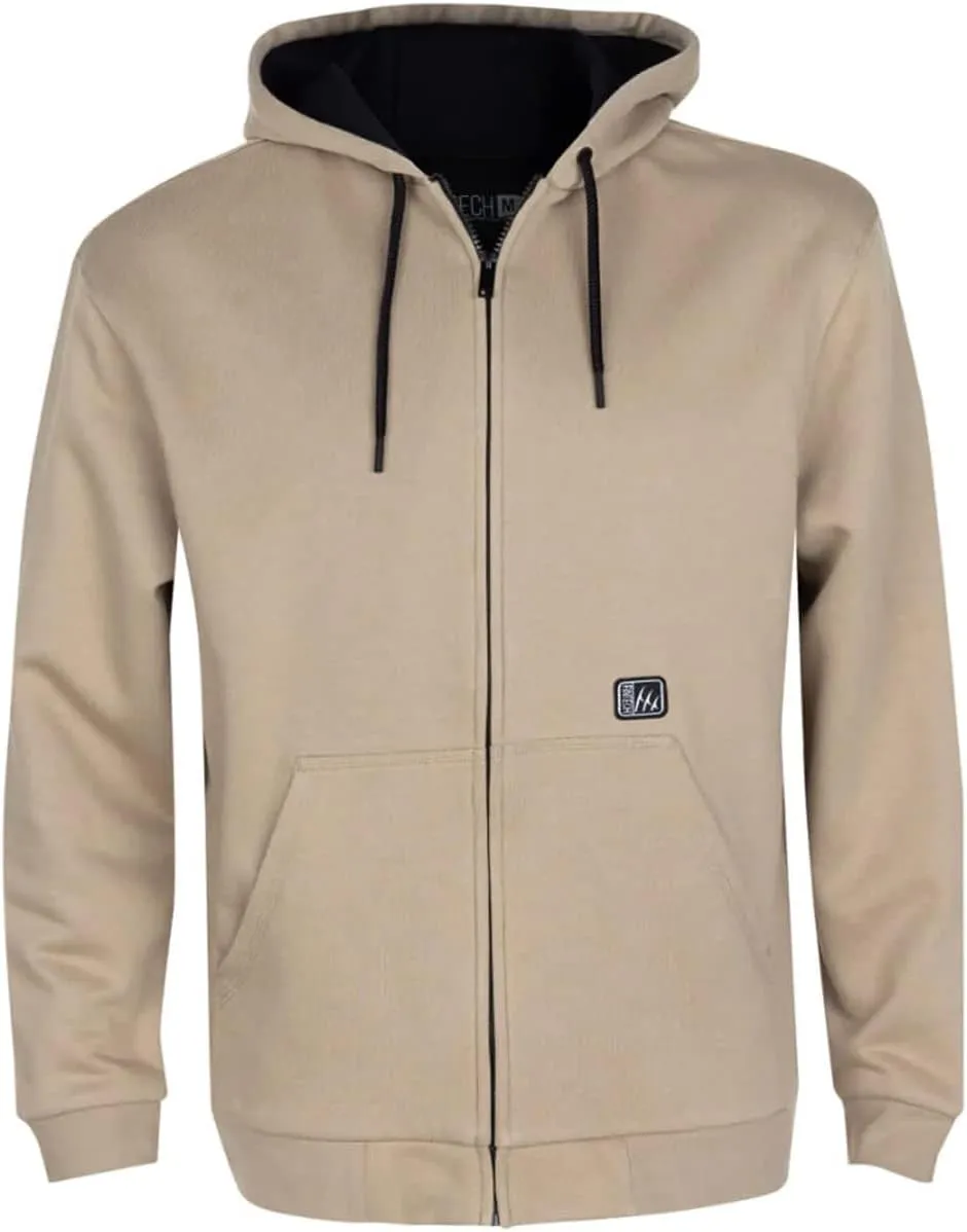 Heavy-Duty Fleece Full Zip Hoodie - Large - Dune