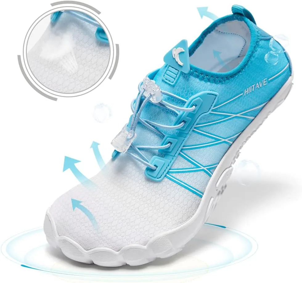 HIITAVE Water Shoes Non Slip Aqua Shoes Barefoot Quick Dry Lightweight with Beach River Swim Pool for Men Women Gradient Color