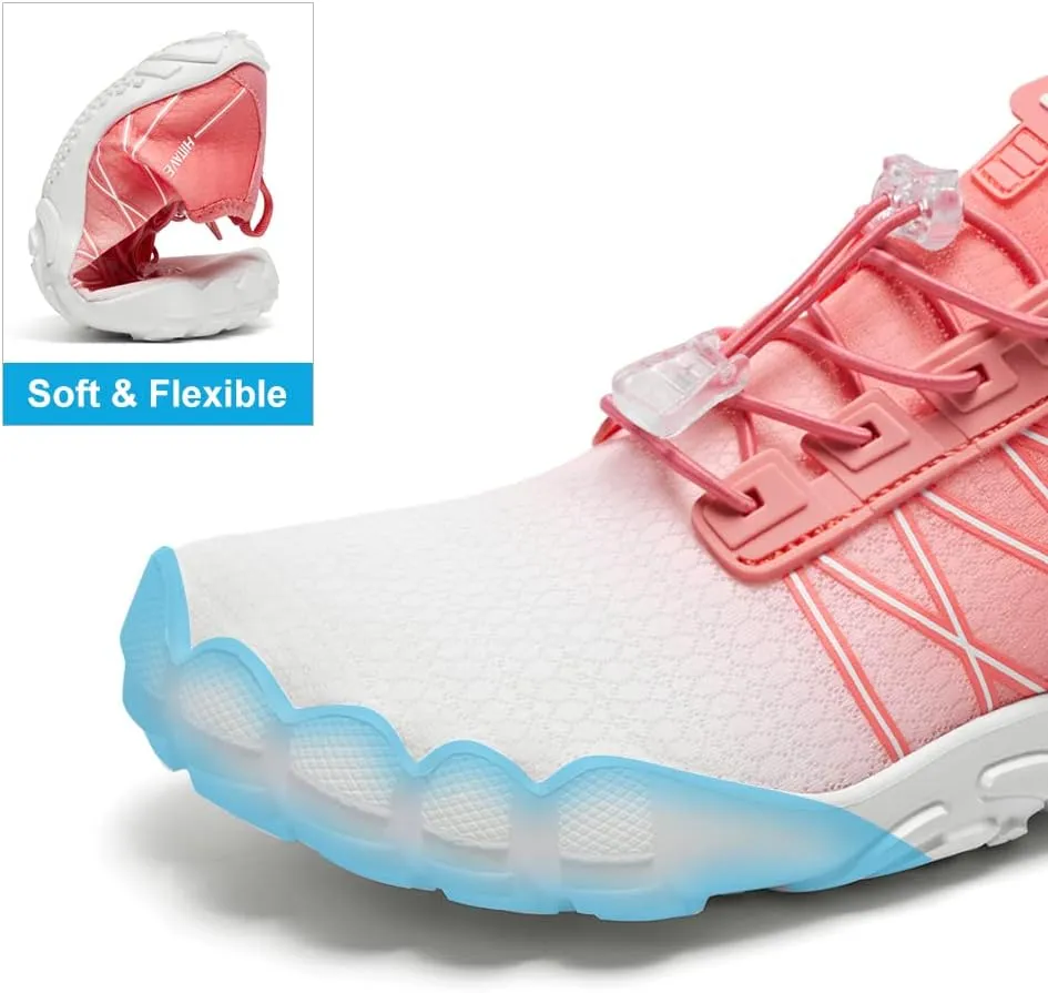 HIITAVE Water Shoes Non Slip Aqua Shoes Barefoot Quick Dry Lightweight with Beach River Swim Pool for Men Women Gradient Color