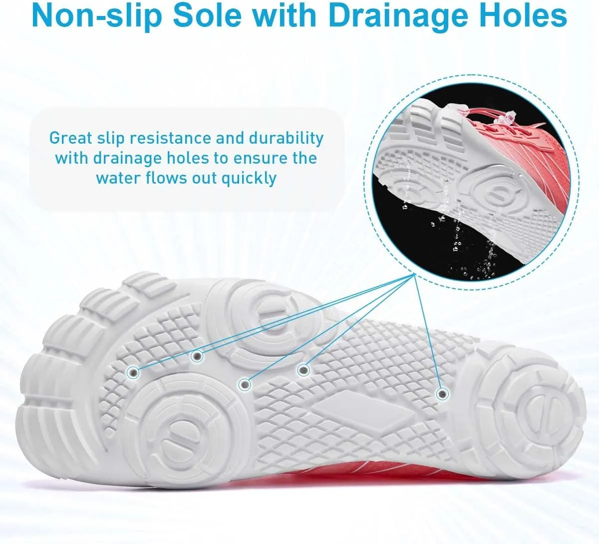 HIITAVE Water Shoes Non Slip Aqua Shoes Barefoot Quick Dry Lightweight with Beach River Swim Pool for Men Women Gradient Color
