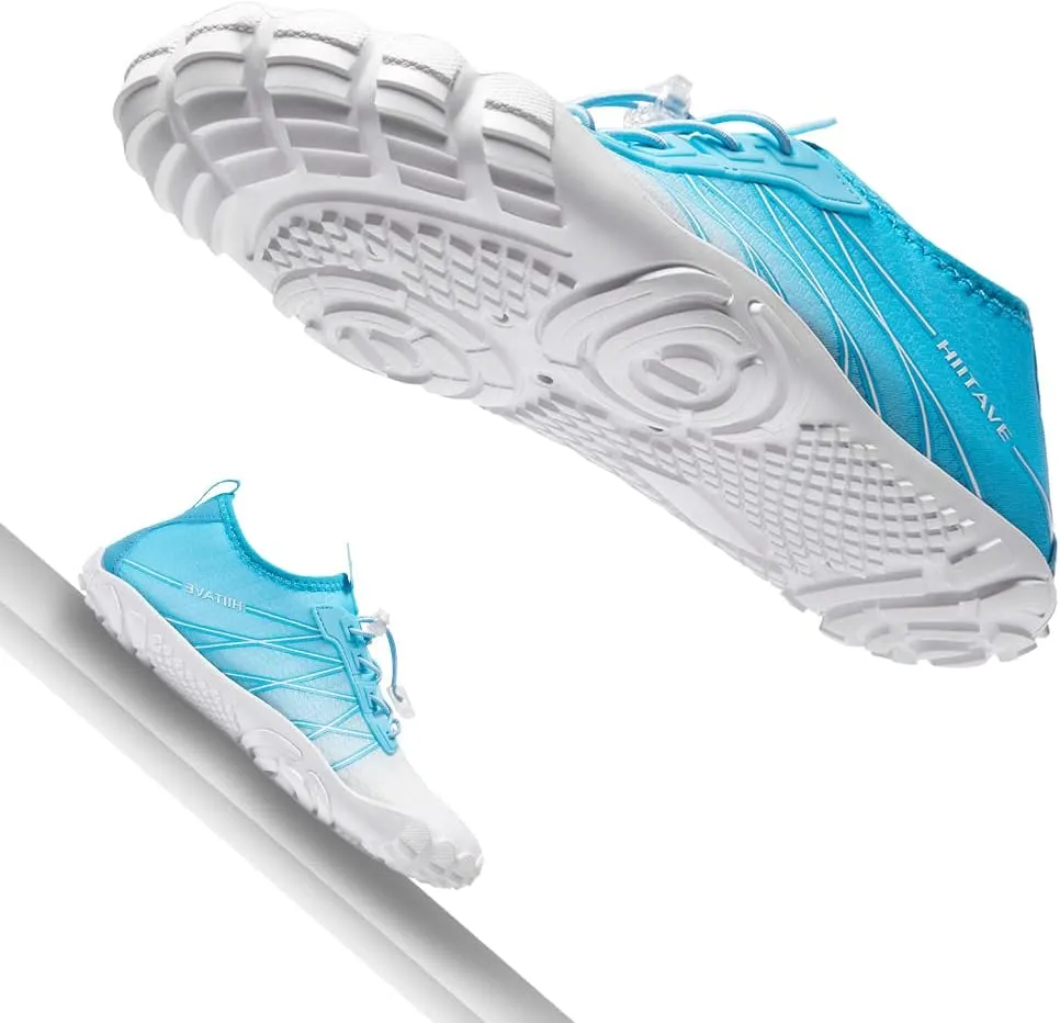 HIITAVE Water Shoes Non Slip Aqua Shoes Barefoot Quick Dry Lightweight with Beach River Swim Pool for Men Women Gradient Color