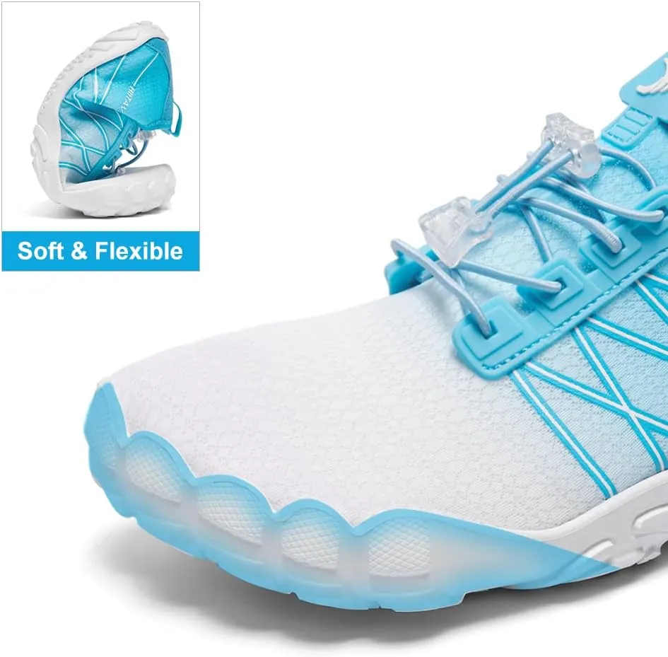 HIITAVE Water Shoes Non Slip Aqua Shoes Barefoot Quick Dry Lightweight with Beach River Swim Pool for Men Women Gradient Color