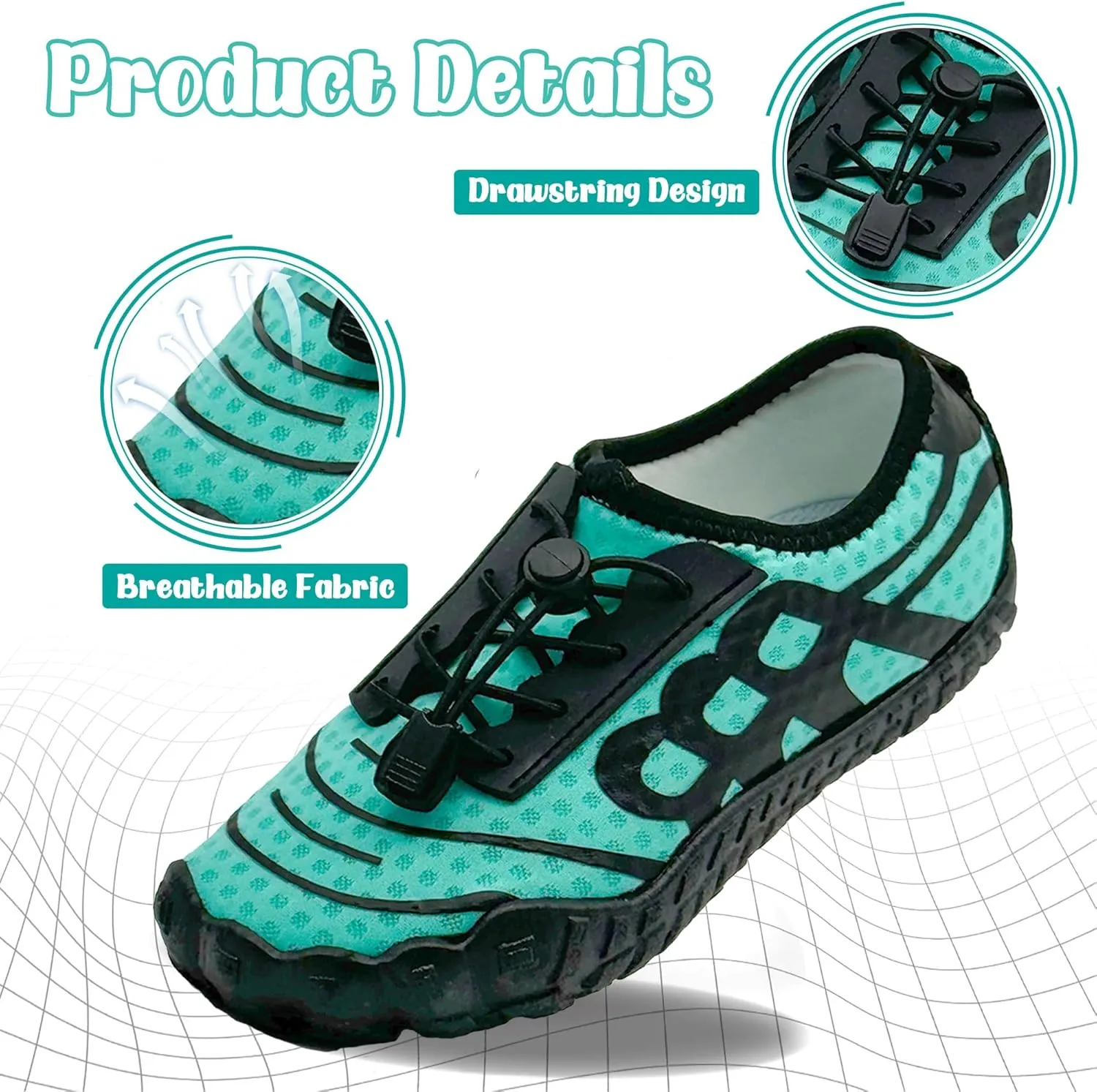 Hike Barefoot Shoes for Women Men Breathable Slip-on Barefoot Water Shoes with Wide Toe Box Non-Slip Athletic Footwear for Hiking Walking Pool Beach Swim Aqua Sport