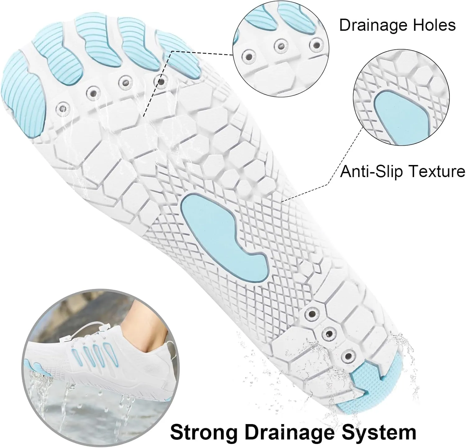 Hike Barefoot Water Shoes, Grounded Footwear Pro Barefoot Shoes Women Men, Non-Slip Athletic Hiking Trail Running Shoe, Breathable Zero Drop Water Shoe Wide Toe Box