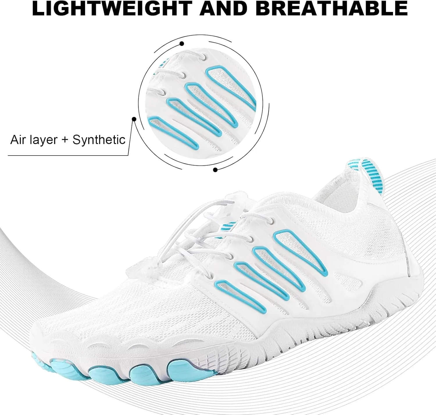 Hike Barefoot Water Shoes, Grounded Footwear Pro Barefoot Shoes Women Men, Non-Slip Athletic Hiking Trail Running Shoe, Breathable Zero Drop Water Shoe Wide Toe Box