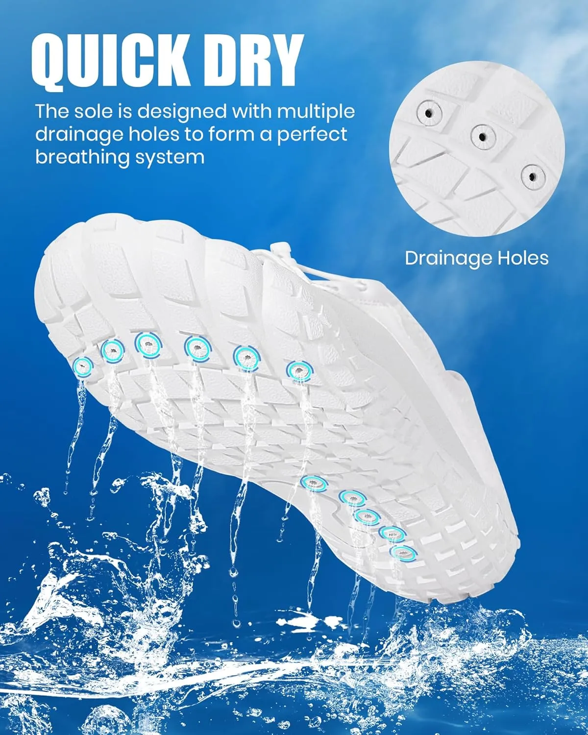 Hike Barefoot Water Shoes Women Men, Newly Water-Drops Pattern Pro Minimalist Shoe Quick Dry Wide Toe Breathable & Non-Slip for Hiking Beach Aqua Surf Swim