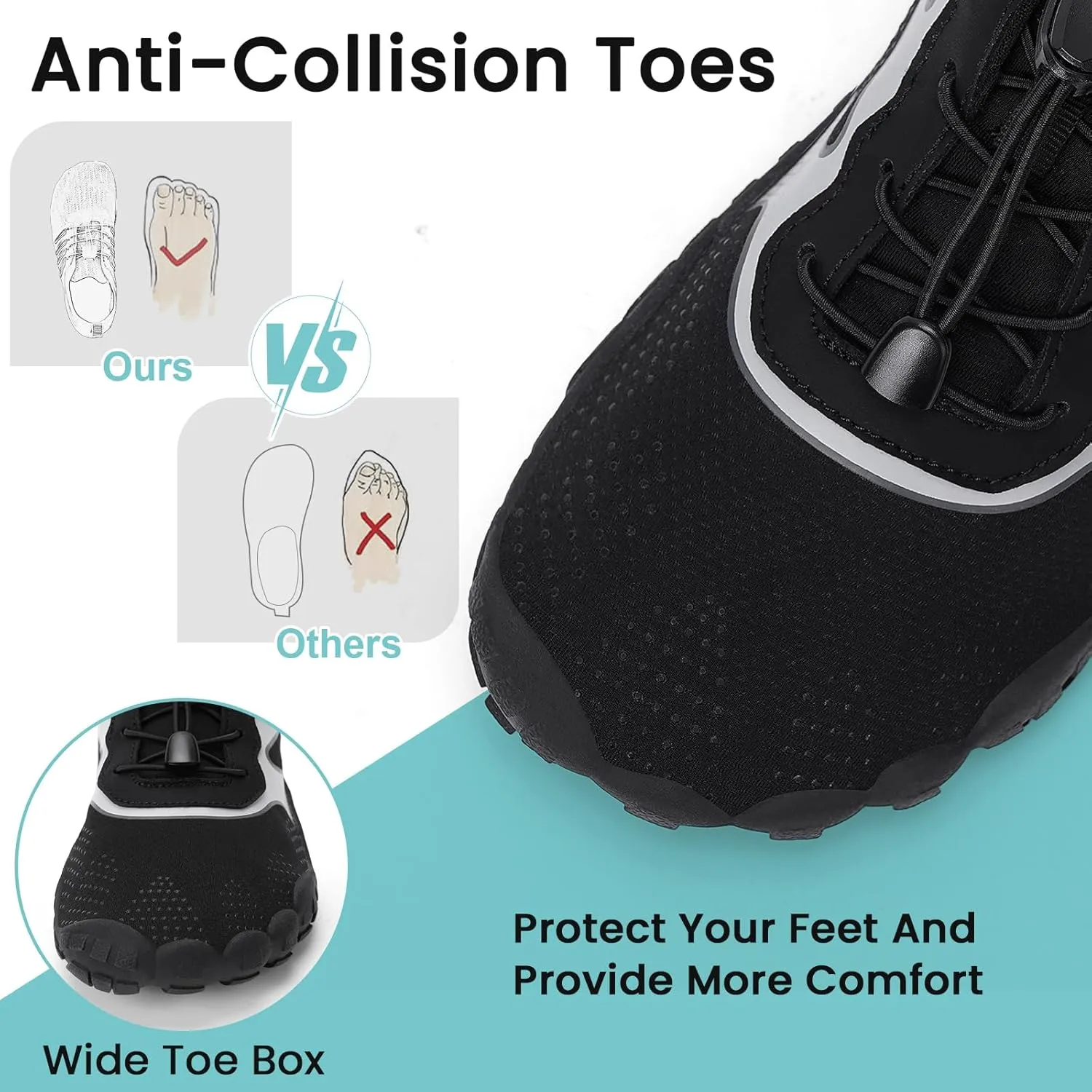 Hike Barefoot Water Shoes Women Men, Newly Water-Drops Pattern Pro Minimalist Shoe Quick Dry Wide Toe Breathable & Non-Slip for Hiking Beach Aqua Surf Swim