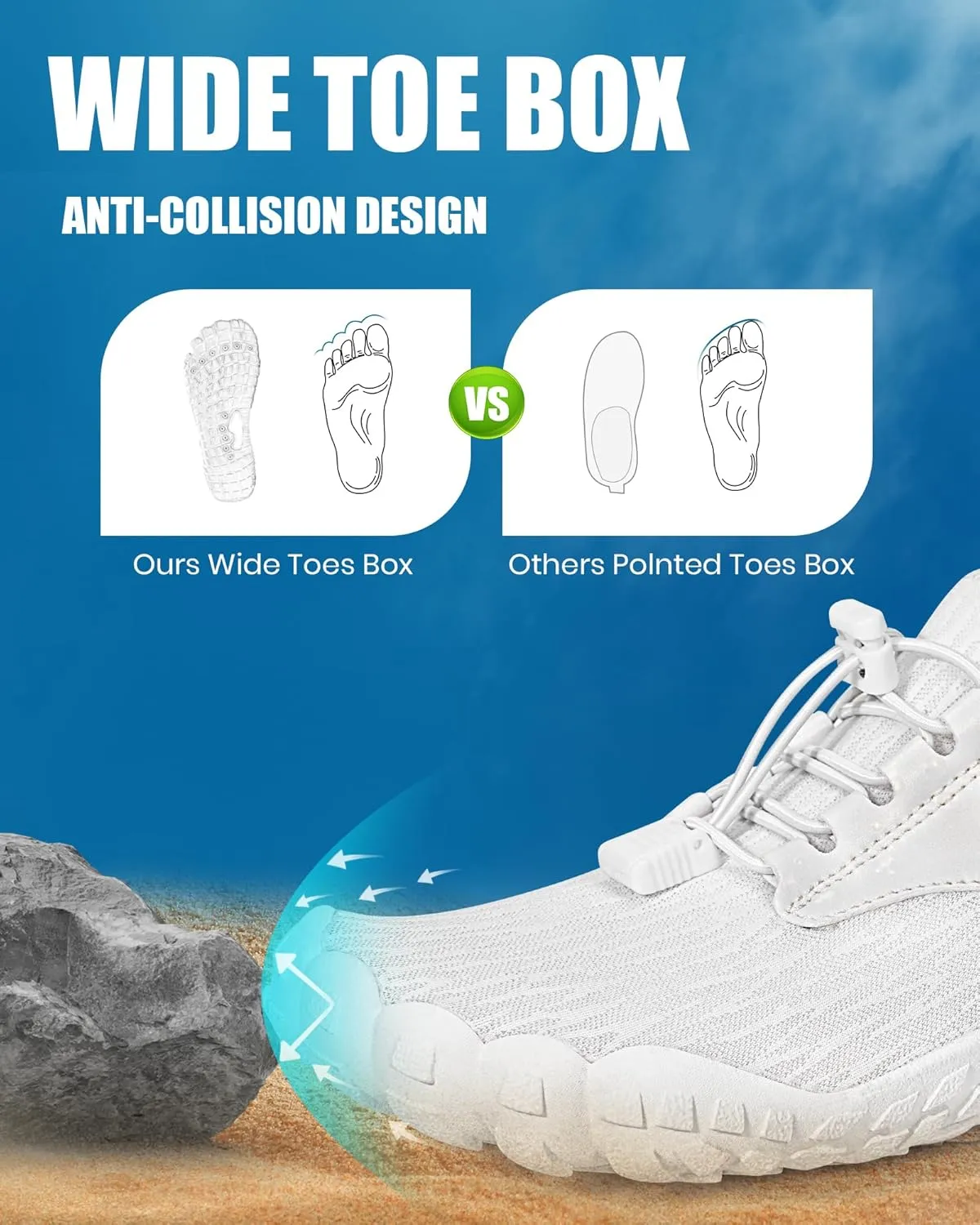 Hike Barefoot Water Shoes Women Men, Newly Water-Drops Pattern Pro Minimalist Shoe Quick Dry Wide Toe Breathable & Non-Slip for Hiking Beach Aqua Surf Swim