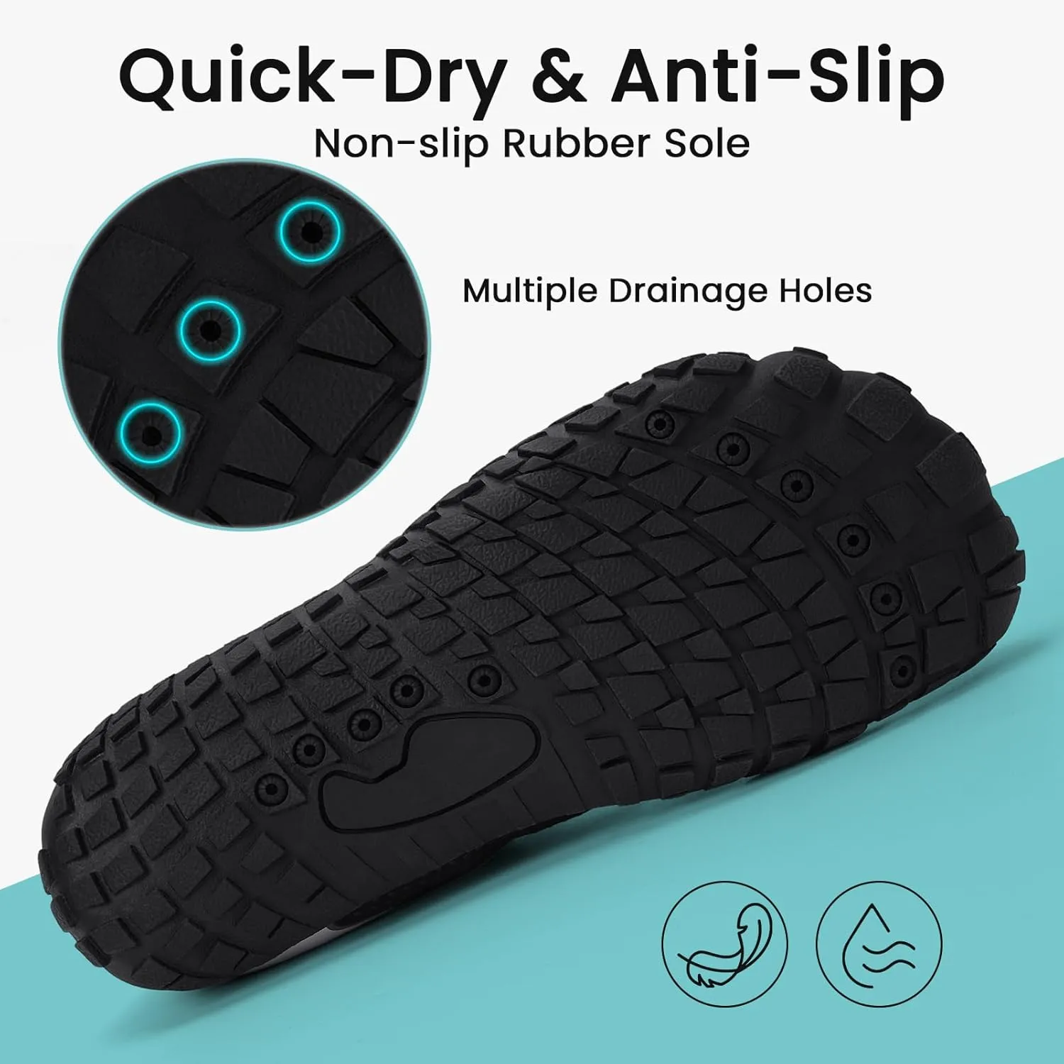Hike Barefoot Water Shoes Women Men, Newly Water-Drops Pattern Pro Minimalist Shoe Quick Dry Wide Toe Breathable & Non-Slip for Hiking Beach Aqua Surf Swim