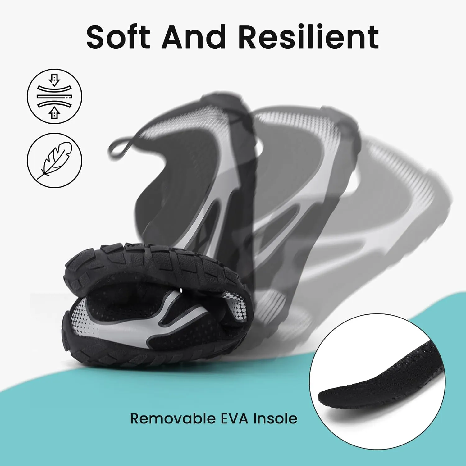 Hike Barefoot Water Shoes Women Men, Newly Water-Drops Pattern Pro Minimalist Shoe Quick Dry Wide Toe Breathable & Non-Slip for Hiking Beach Aqua Surf Swim