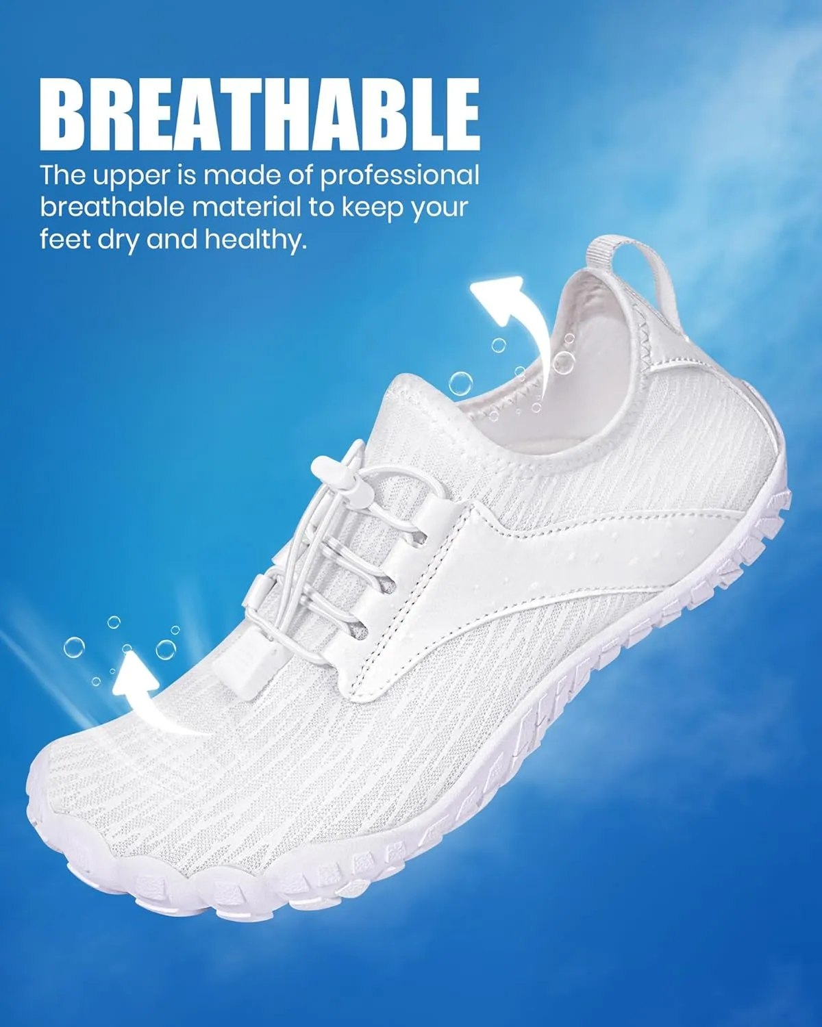 Hike Barefoot Water Shoes Women Men, Newly Water-Drops Pattern Pro Minimalist Shoe Quick Dry Wide Toe Breathable & Non-Slip for Hiking Beach Aqua Surf Swim