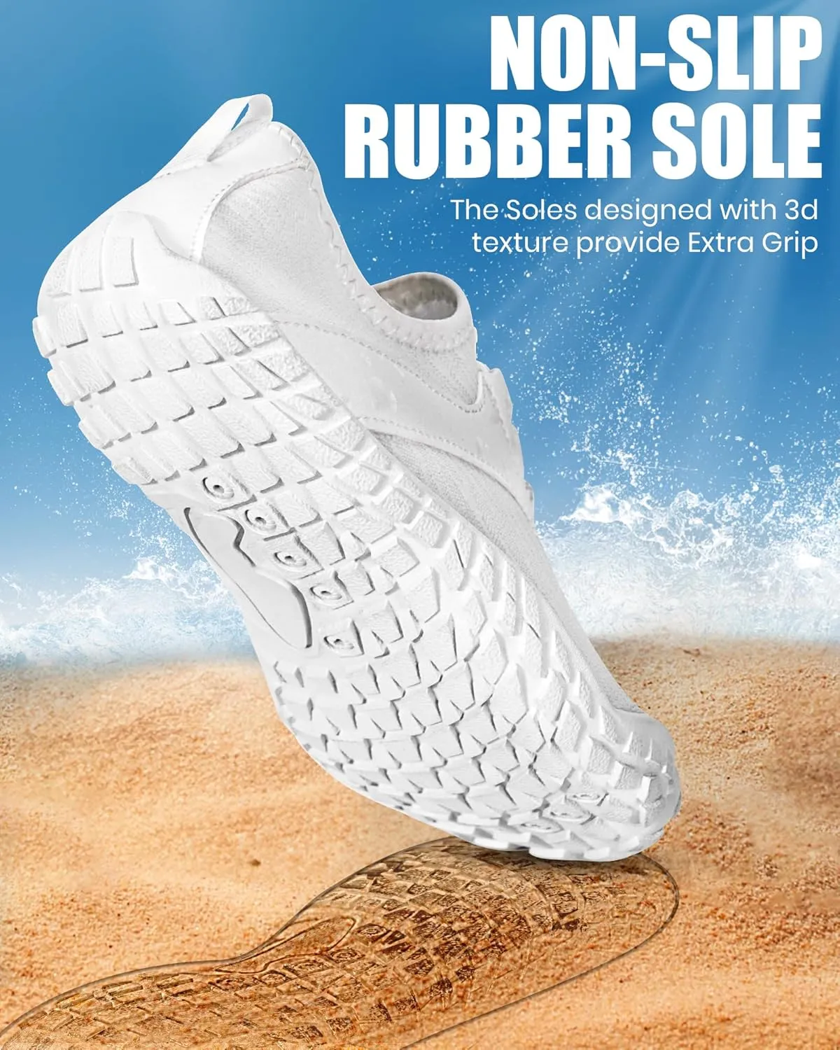 Hike Barefoot Water Shoes Women Men, Newly Water-Drops Pattern Pro Minimalist Shoe Quick Dry Wide Toe Breathable & Non-Slip for Hiking Beach Aqua Surf Swim