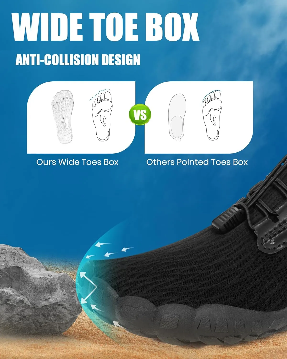 Hike Barefoot Water Shoes Women Men, Newly Water-Drops Pattern Pro Minimalist Shoe Quick Dry Wide Toe Breathable & Non-Slip for Hiking Beach Aqua Surf Swim