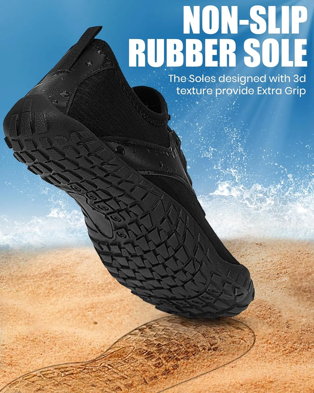 Hike Barefoot Water Shoes Women Men, Newly Water-Drops Pattern Pro Minimalist Shoe Quick Dry Wide Toe Breathable & Non-Slip for Hiking Beach Aqua Surf Swim