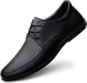 HOOENG Dress Oxford Formal Shoes for Men Lace Up Round Toe Vegan Leather Solid Color Derby Shoes Anti-Slip Rubber Sole Block Heel Low Top Wedding(Color:Black,Size:10.5)