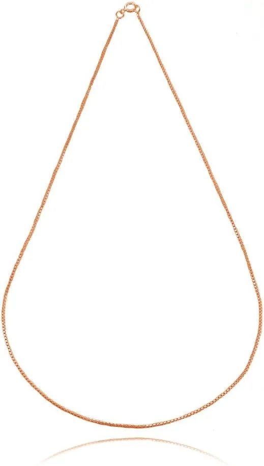 Hoops & Loops 925 Sterling Silver 1mm Box Chain Dainty Necklace for Women Men, Silver, Yellow & Rose Gold (16, 18, 20, 24, 30 Inches)
