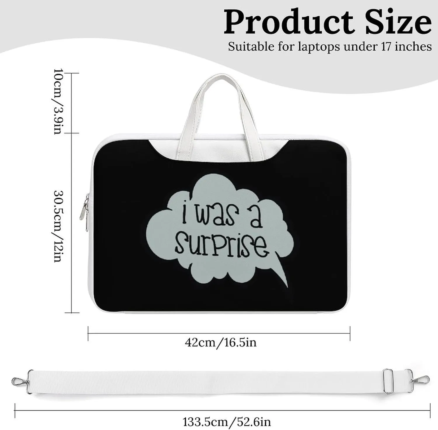 I Was A Surprise Leather Bag Laptop Case Slim Water Resistant Computer Bags with Handle Briefcase for Work