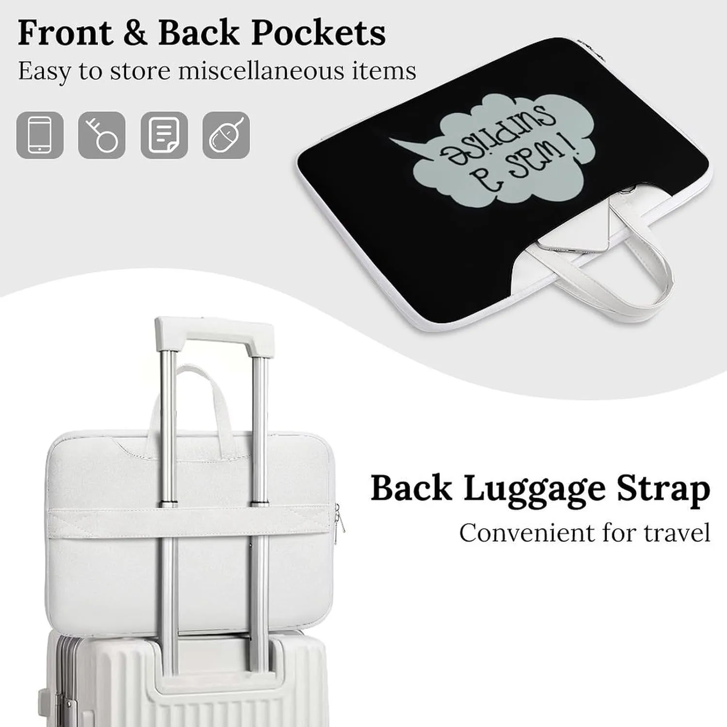 I Was A Surprise Leather Bag Laptop Case Slim Water Resistant Computer Bags with Handle Briefcase for Work