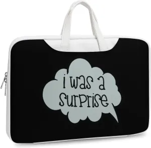 I Was A Surprise Leather Bag Laptop Case Slim Water Resistant Computer Bags with Handle Briefcase for Work