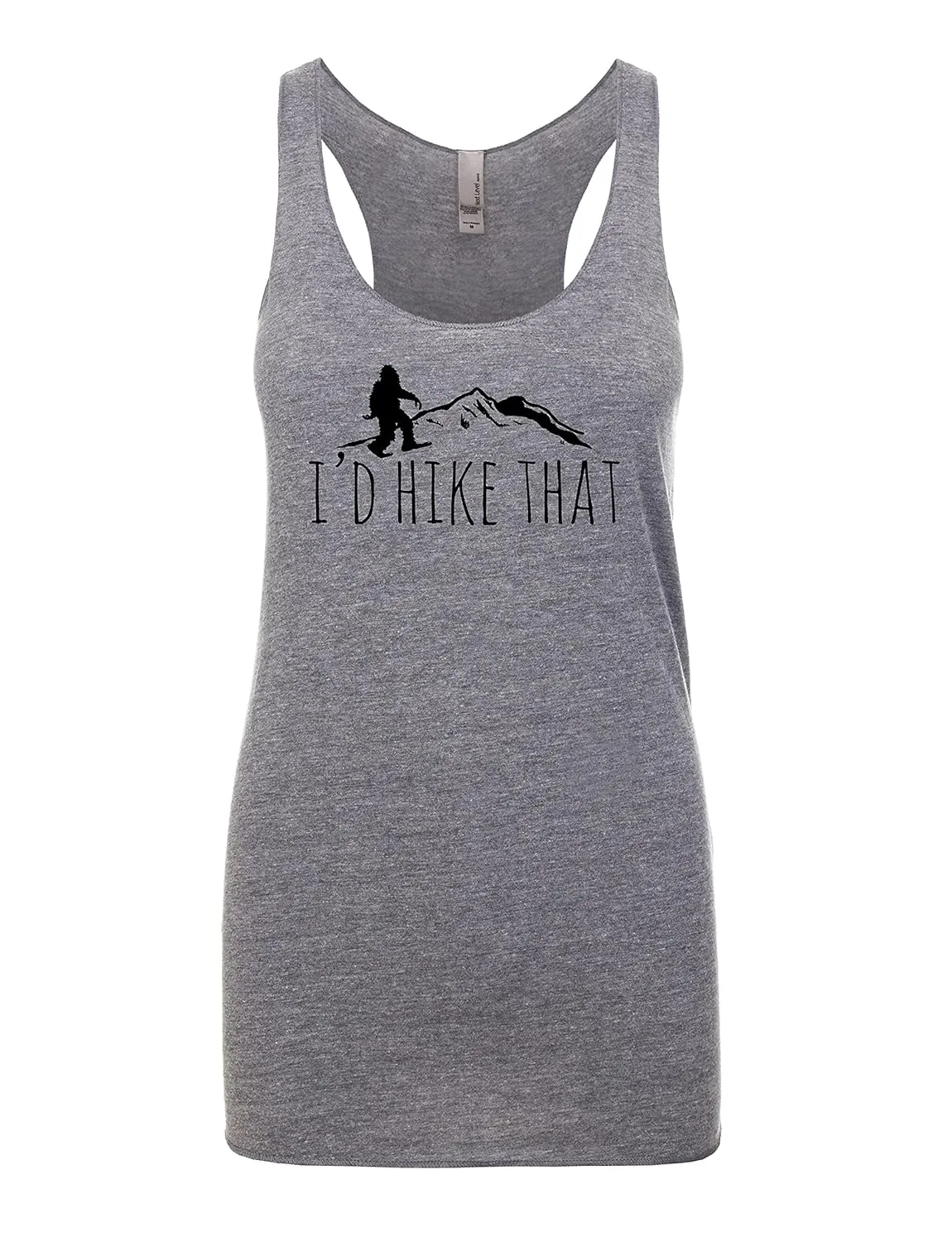 I'd Hike That, Women's Graphic Racerback Tank Top by Moonlight Makers, Funny Gift for Her, Shirts with Sayings, Yoga Tee (XS, Heather Gray)
