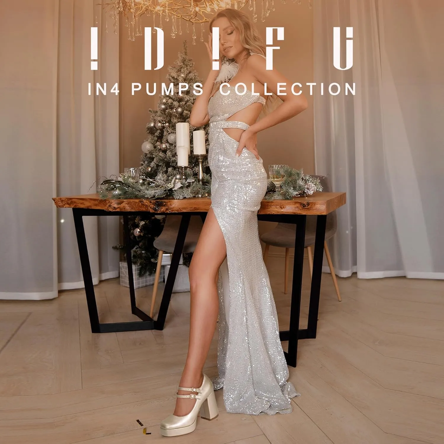 IDIFU IN4 Mary Jane Shoes Platform Chunky High Heels Closed Toe Dress Shoes for Women Wedding Work Business Homecoming Party Shoes Comfortable Casual Dressy Square Toe Heels Pumps