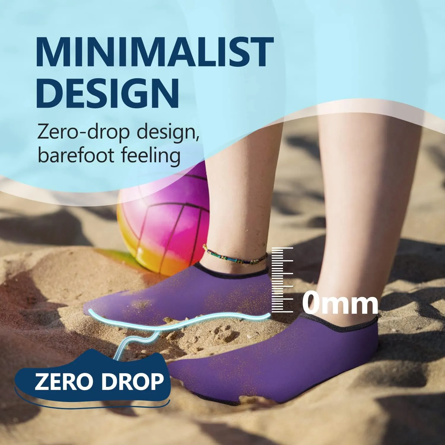 JACKSHIBO Water Shoes for Women Men Swim Shoes Water Socks for Cruise Essentials Swimming Aqua Beach Pool Yoga Surf