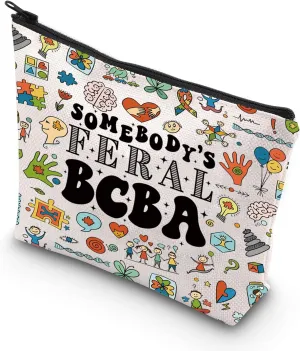 JNIAP BCBA Makeup Bag BCBA Gift Behavior Teacher Gift Behavior Specialist Gift Behavior Analys Cosmetic Bag (BCBA mb)