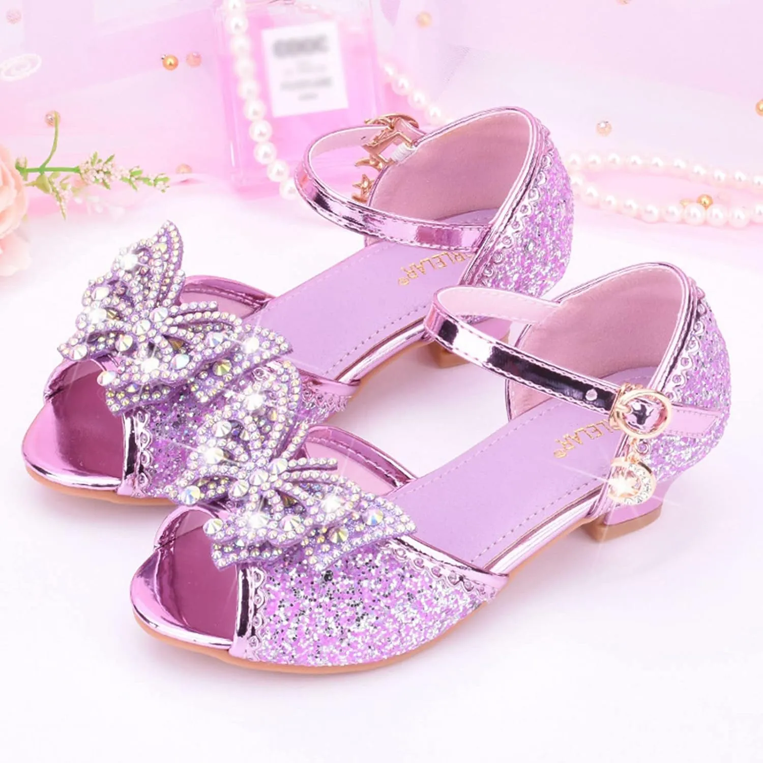 Kids Girls Glitter Butterfly Sandals Sequin hinestone Dress Shoes Little/Big Kids Fashion Girls Slippers Clog