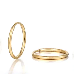 limerencia Small Hoop Earrings for Women, Hypoallergenic Titanium Huggie Hoop Earrings Set G23 Piercings Cartilage Earrings Set for Women Sensitive Ears (No stones Gold, 12mm)