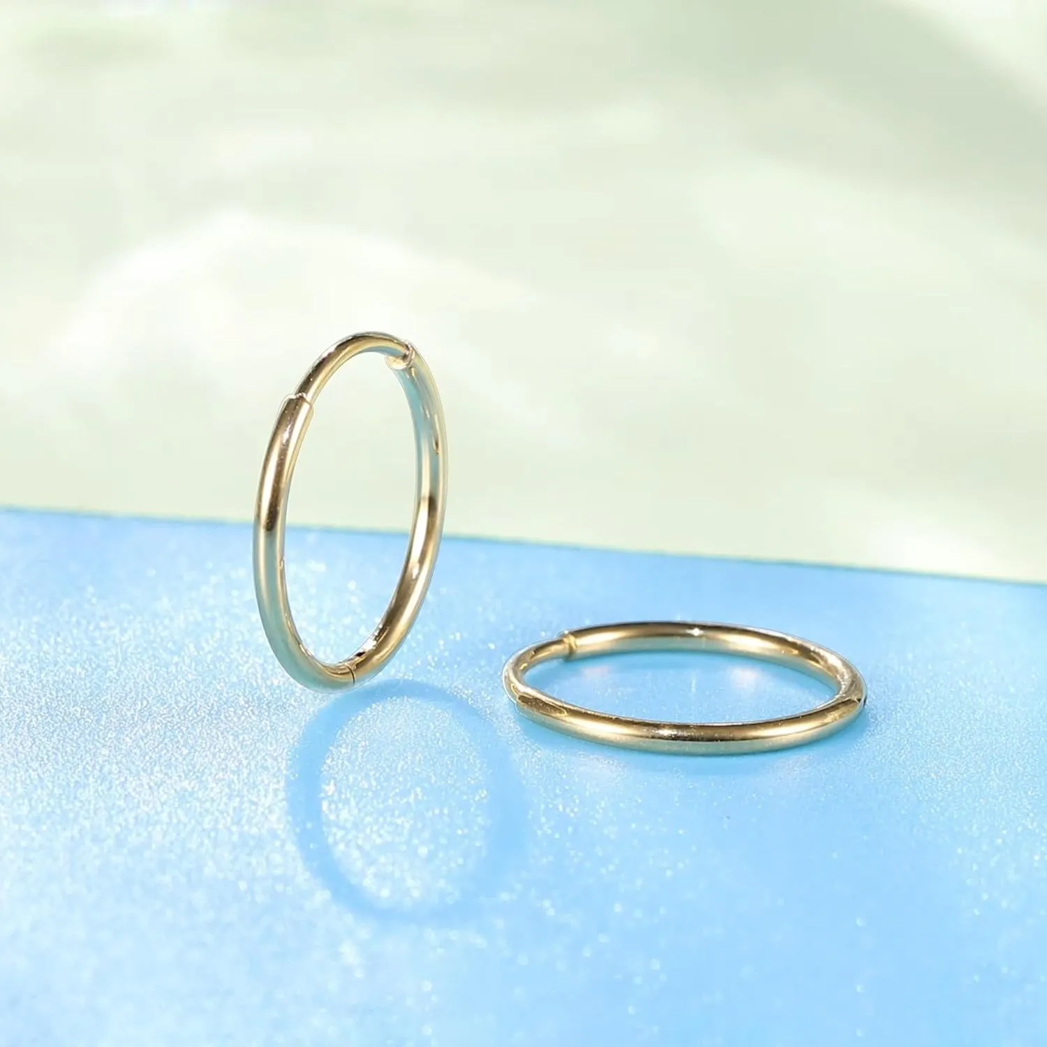 limerencia Small Hoop Earrings for Women, Hypoallergenic Titanium Huggie Hoop Earrings Set G23 Piercings Cartilage Earrings Set for Women Sensitive Ears (No stones Gold, 12mm)