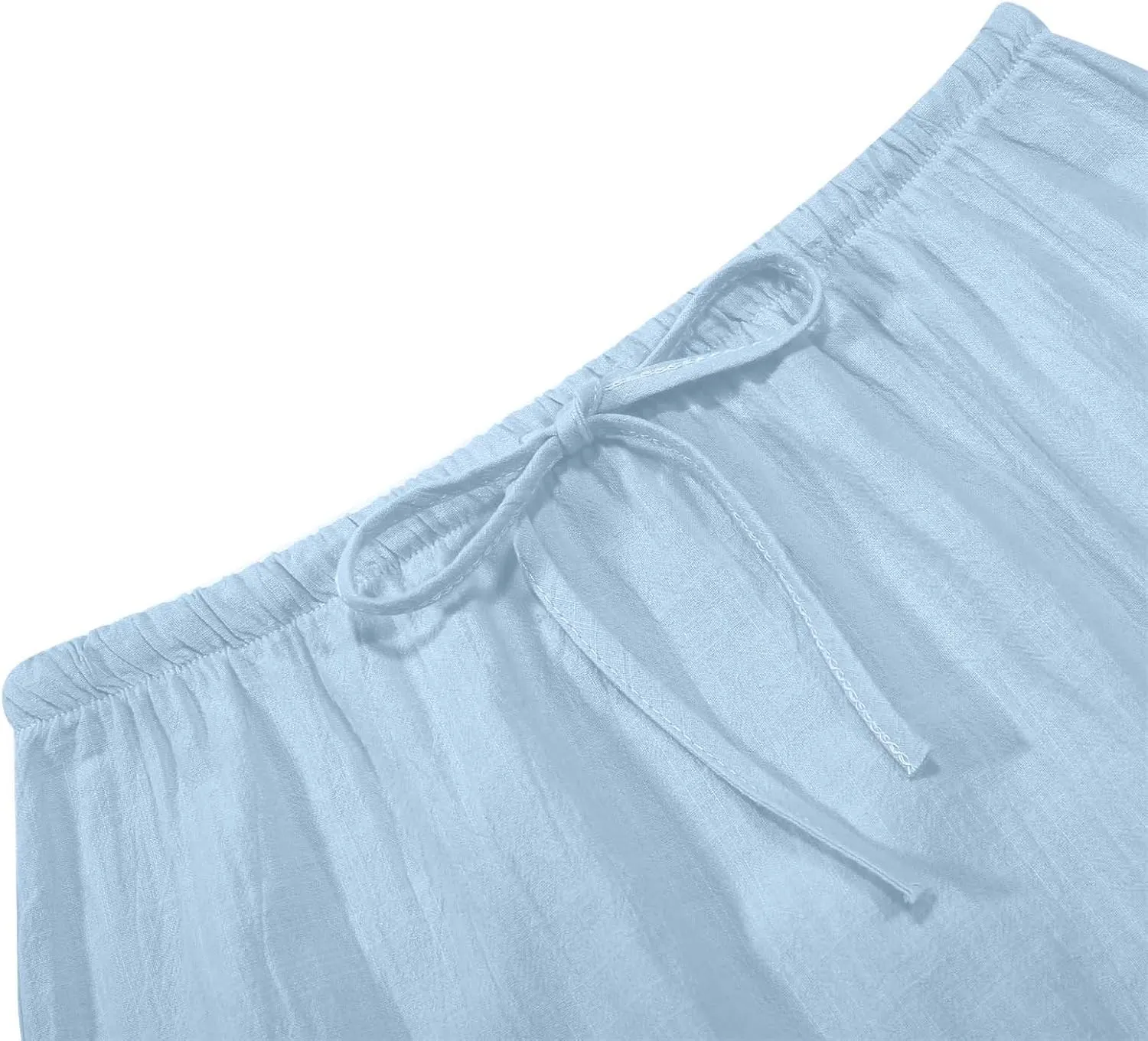 Linen Maxi Skirts for Women Trendy Flowy Boho Summer Skirt a Line Drawstring Long Skirt Vacation Bohomian Dress 2025