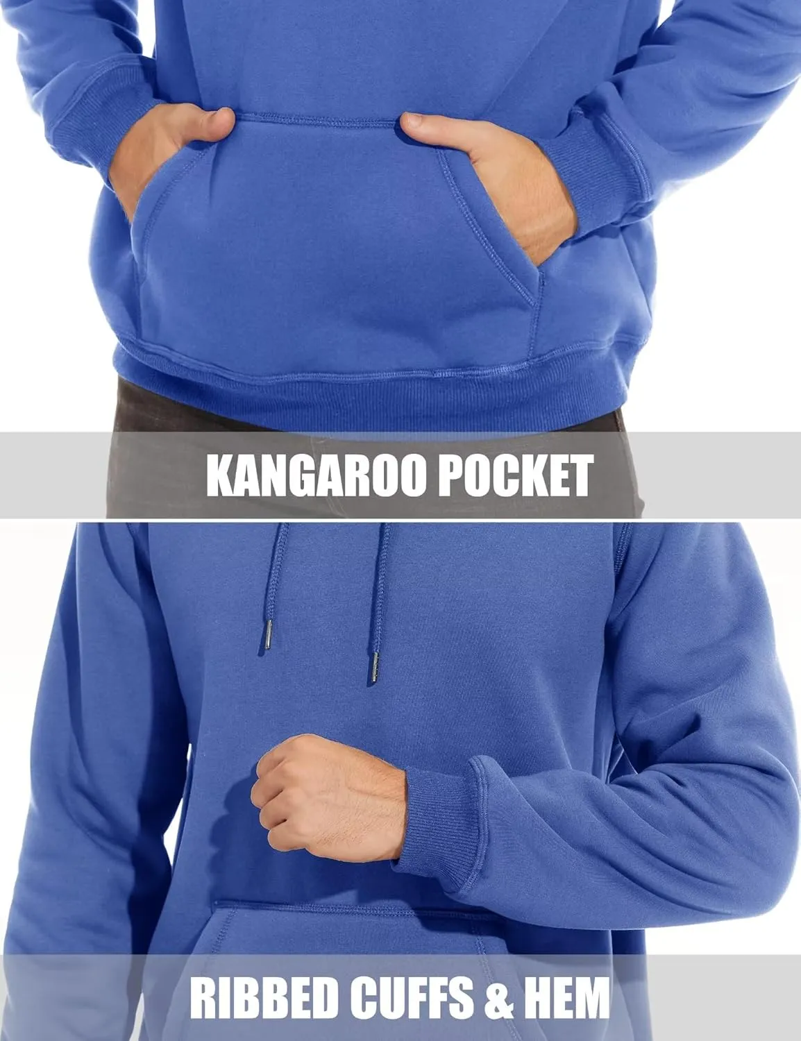 MAGCOMSEN Men's Heavy Hoodie Sherpa Fleece Lined Pullover Thick Winter Hooded Sweatshirt