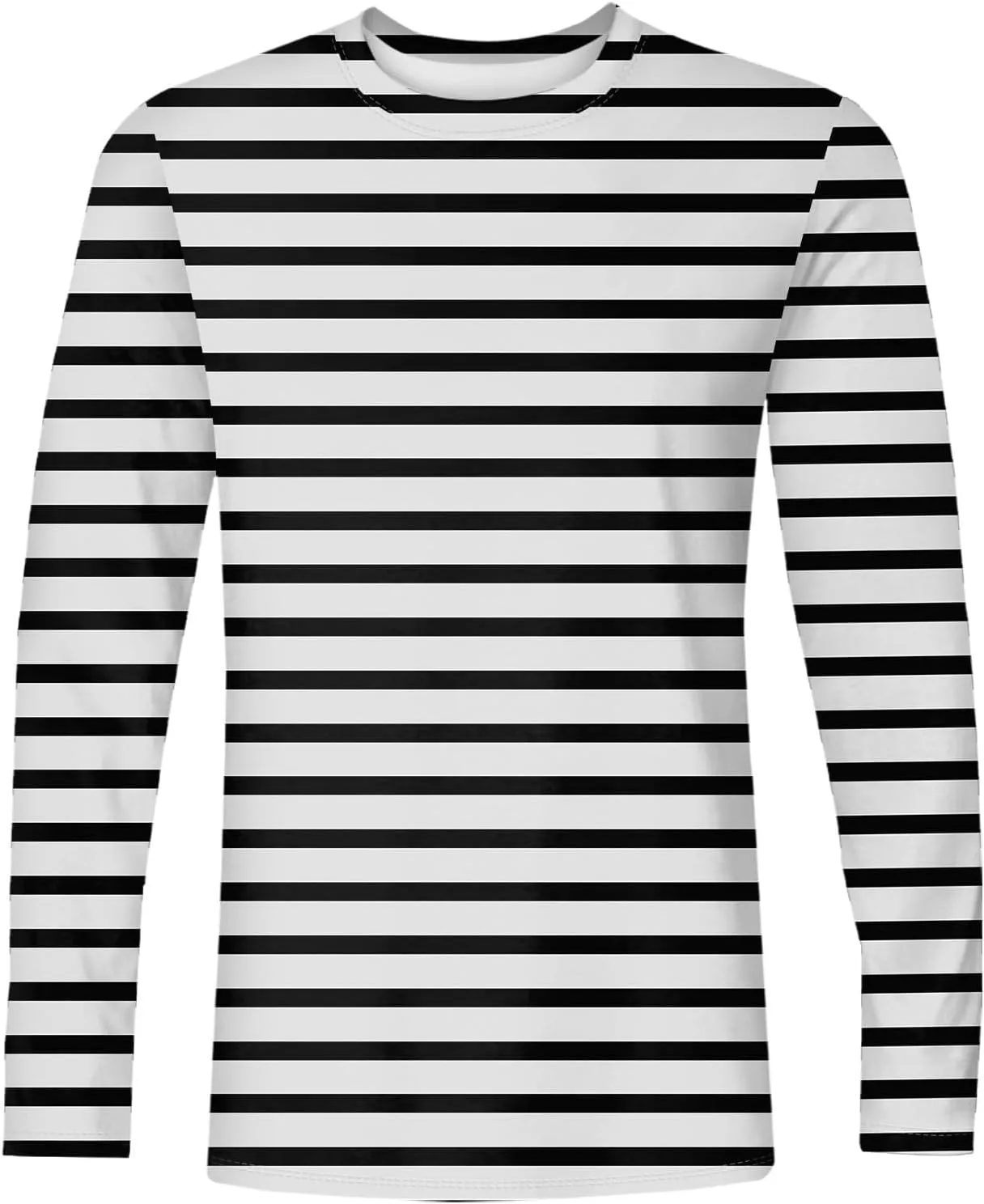 Men's Casual Cotton Spandex Striped Crewneck Long-Sleeve T-Shirt Basic Pullover Stripe Tee Shirt Fall Tops Clothes