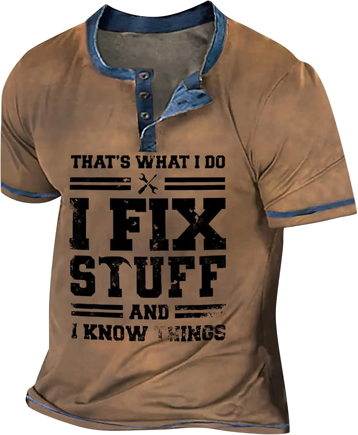 Men's Casual Henley Shirt Big and Tall Short Sleeve V Neck Button Up Workout Shirts Shirts 3D Graphic Print Tees