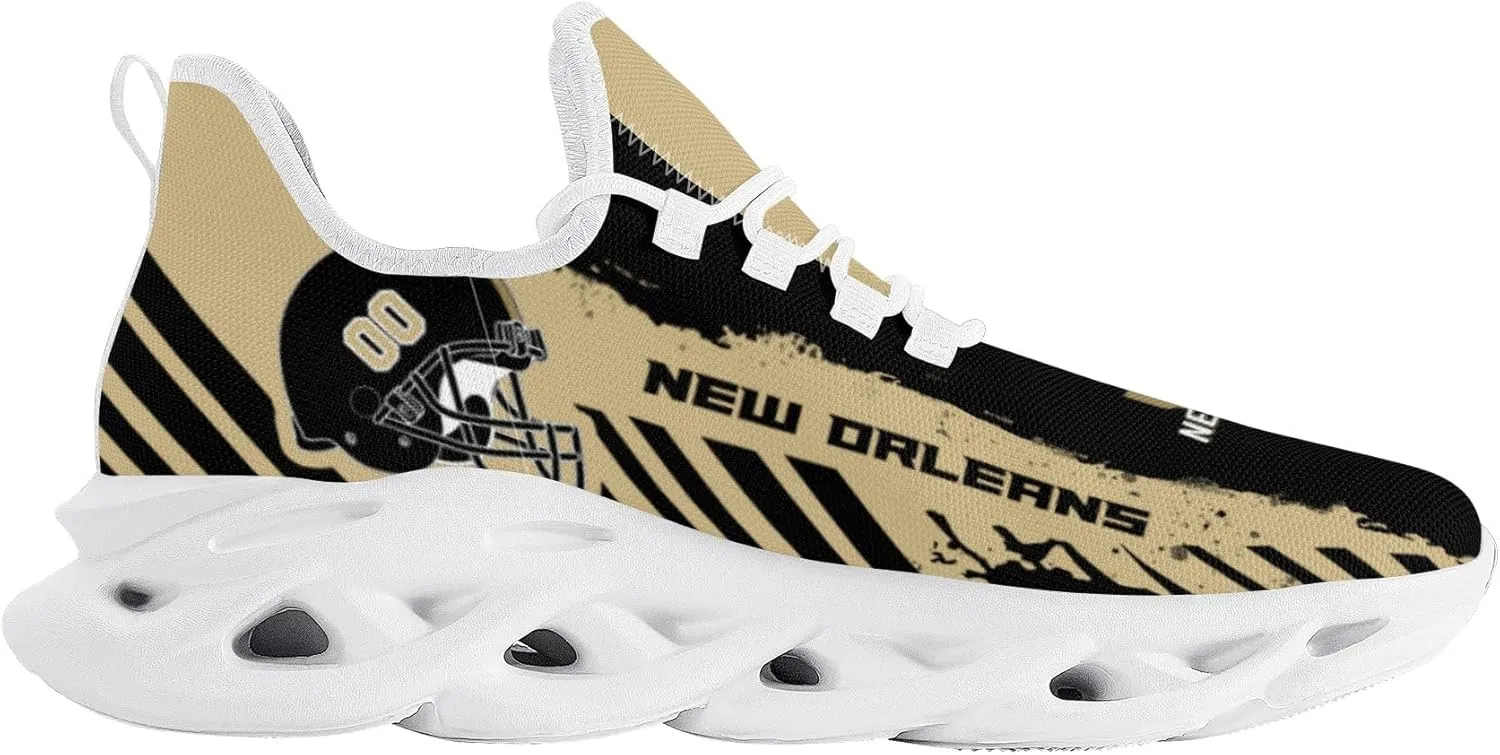 Men's Custom Football Flex Control Sneakers Personalized Breathable Fan Gift Name Number Workout Athletic Gym Slip-on Shoes