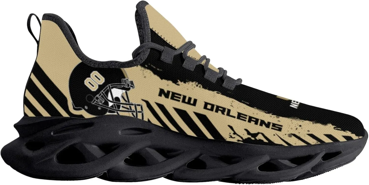Men's Custom Football Flex Control Sneakers Personalized Breathable Fan Gift Name Number Workout Athletic Gym Slip-on Shoes