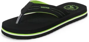 Men's Diabetic & Orthopedic Comfort Slipper, Flip-Flop, Black, Flat, Slip On, Rubber Sole, Open Toe, Strapless, EVA, Adults, Male