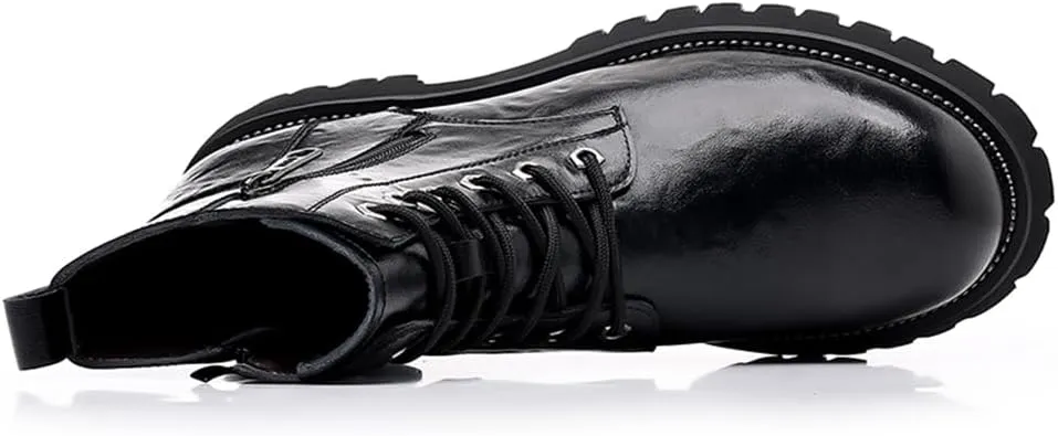 Men's Fashion Lace Up Ankle Boots Chelsea Boots Round Toe Waterproof Classic Dress Booties for Men Men's Motorcycle Boots