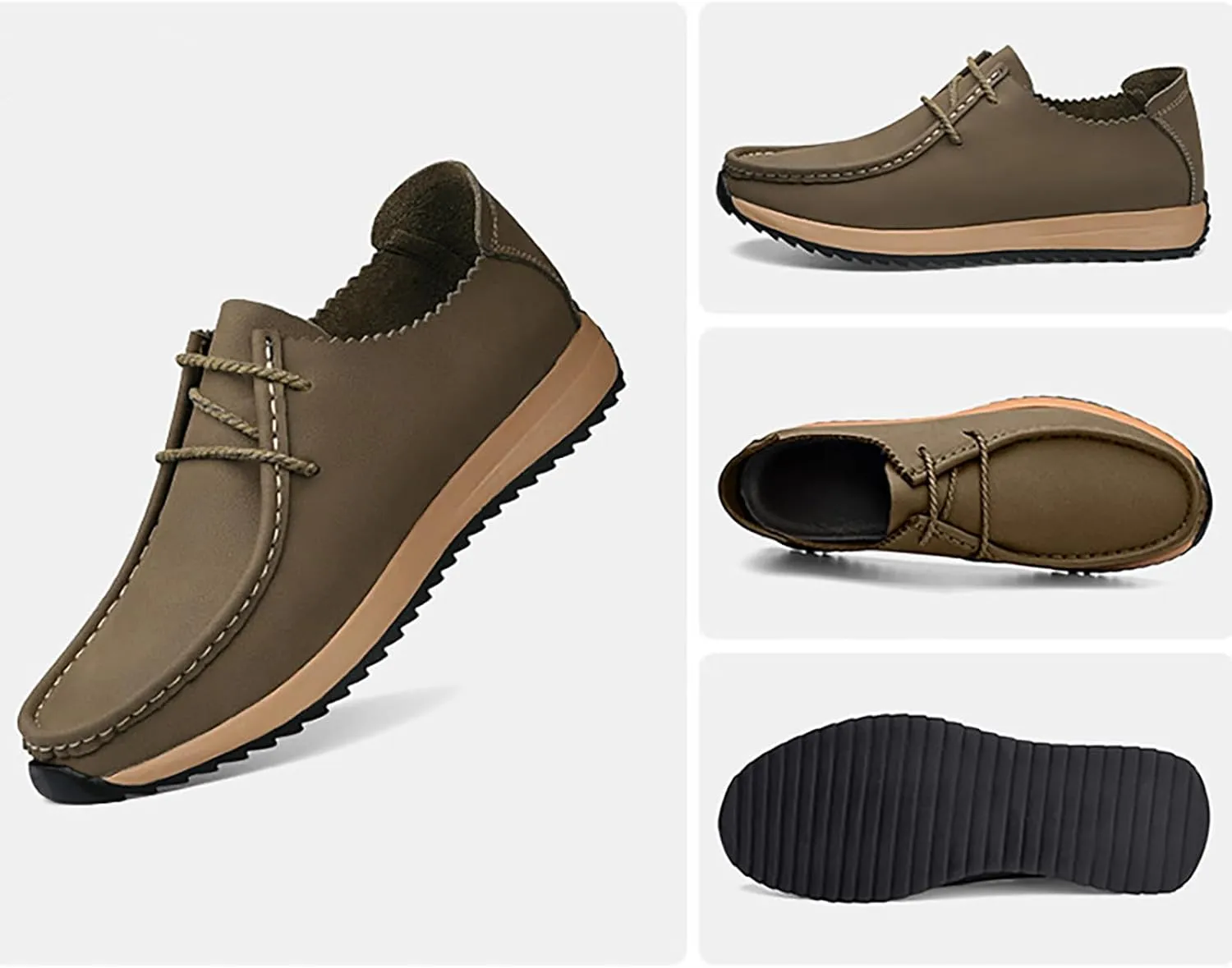 Men's Flat Casual Walking Oxford Shoes Fashion Round Toe Comfort Soft Sole Non-Slip Lace-Up Lightweight Orthopedic Dress Sneakers Business Casual Work Derby Shoes