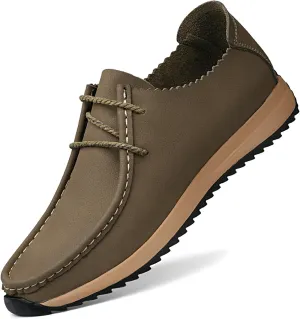 Men's Flat Casual Walking Oxford Shoes Fashion Round Toe Comfort Soft Sole Non-Slip Lace-Up Lightweight Orthopedic Dress Sneakers Business Casual Work Derby Shoes