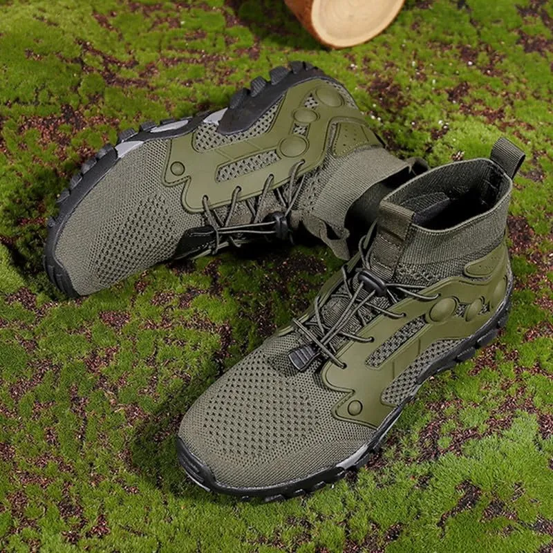 Mens High Top Water Shoes Breathable Hiking Shoes Quick Drying Sports Aqua Barefoot Shoes Non Slip Walking Fishing Shoes