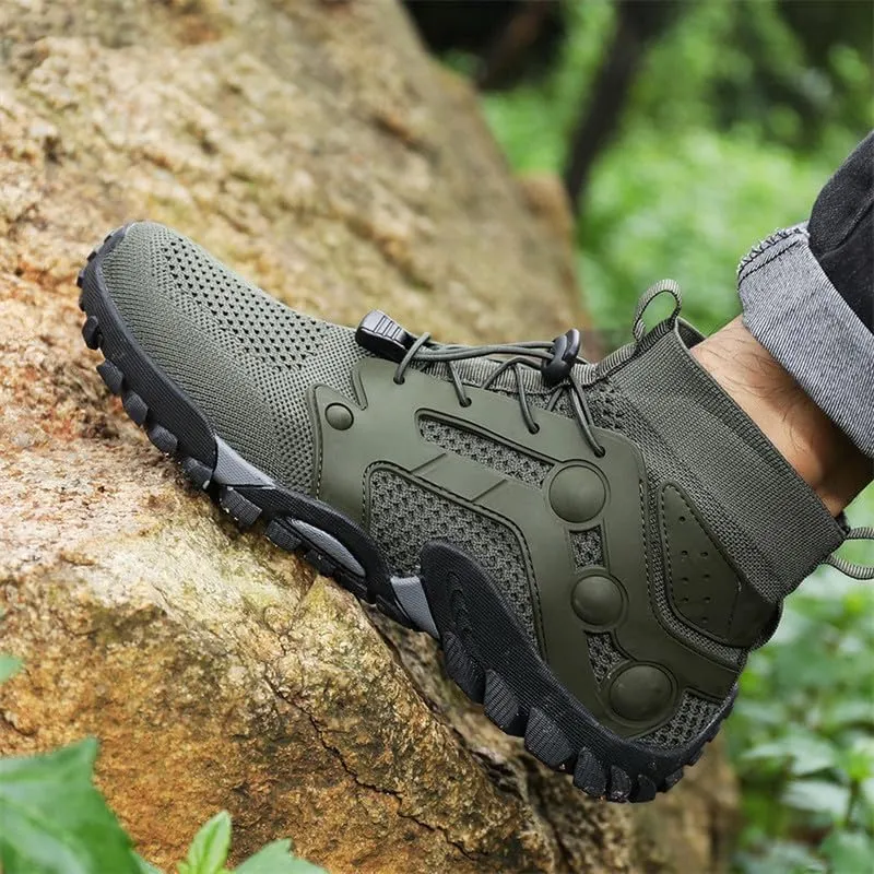 Mens High Top Water Shoes Breathable Hiking Shoes Quick Drying Sports Aqua Barefoot Shoes Non Slip Walking Fishing Shoes