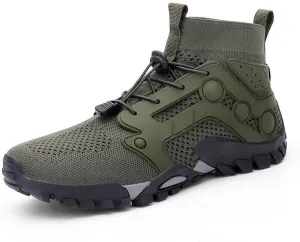 Mens High Top Water Shoes Breathable Hiking Shoes Quick Drying Sports Aqua Barefoot Shoes Non Slip Walking Fishing Shoes