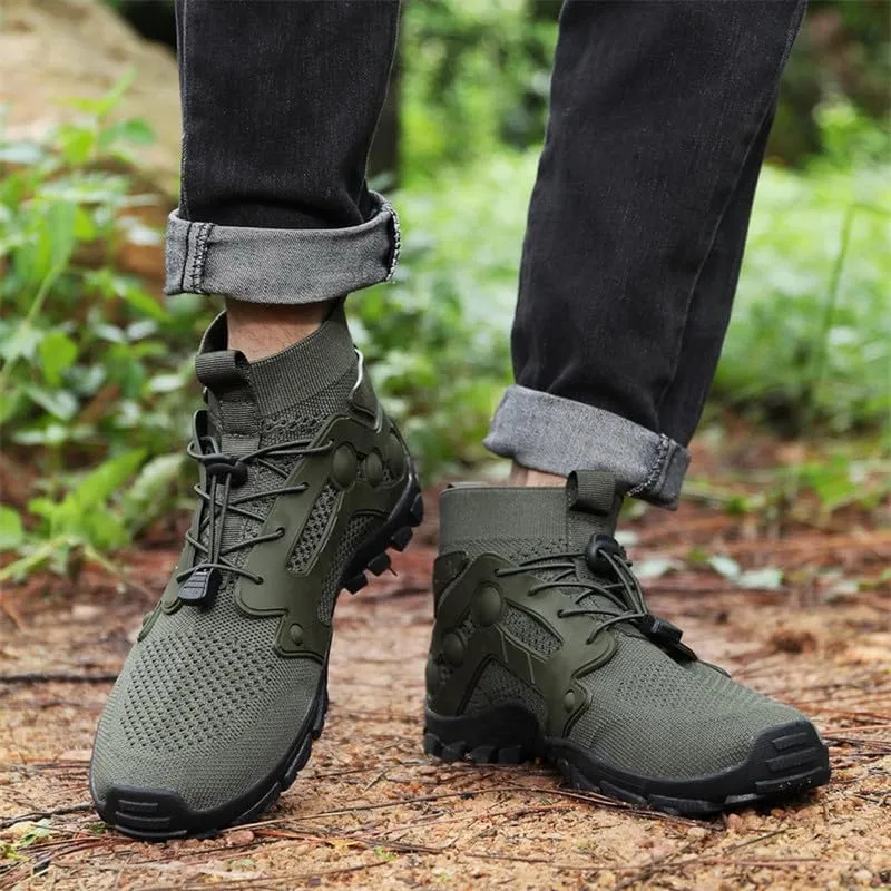 Mens High Top Water Shoes Breathable Hiking Shoes Quick Drying Sports Aqua Barefoot Shoes Non Slip Walking Fishing Shoes